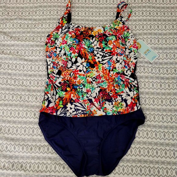 38. Christina Blue 1 piece with double spag D cup. 14D - Picture 1 of 7